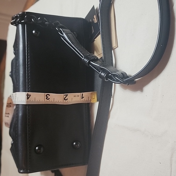 Frye Demi Mini Leather Satchel with calf hair on the front. - Picture 6 of 12